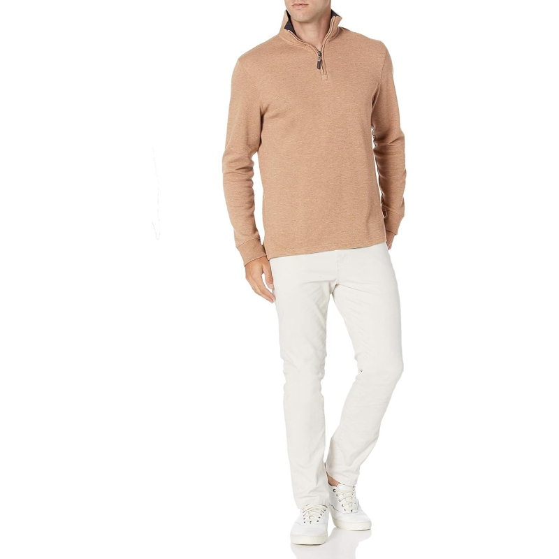 Men's Quarter-Zip French Rib Sweater, Casual Wear