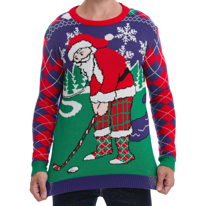  Men's Holiday Reindeer Snowman Santa Snowflakes Sweater