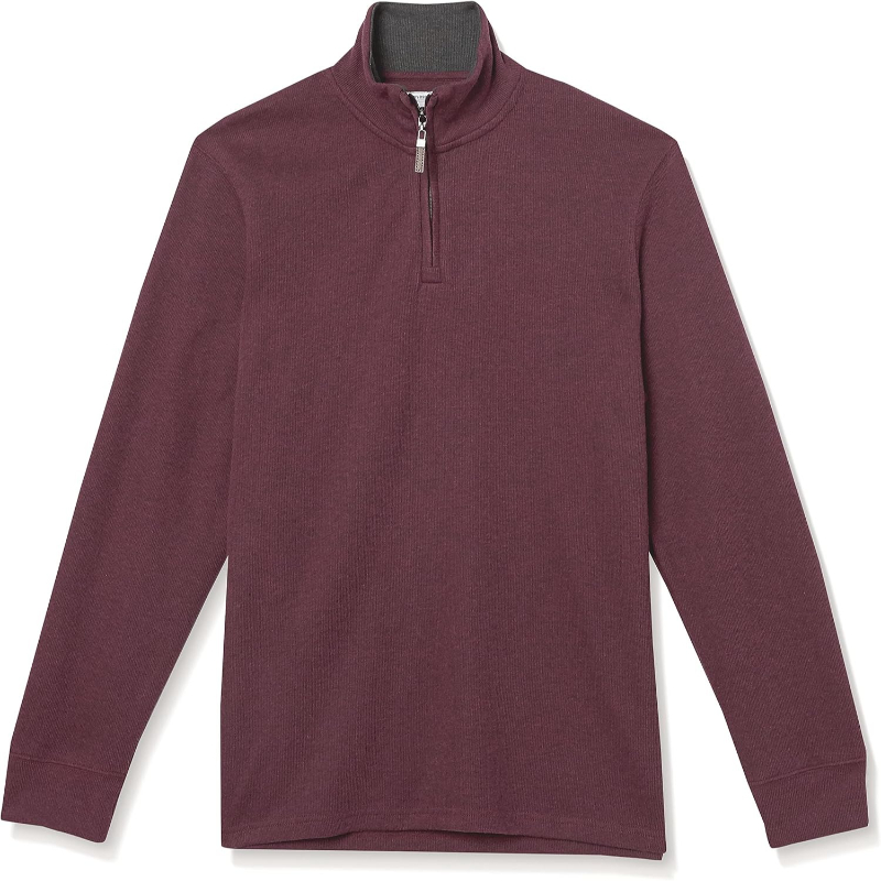 Men's Quarter-Zip French Rib Sweater, Casual Wear