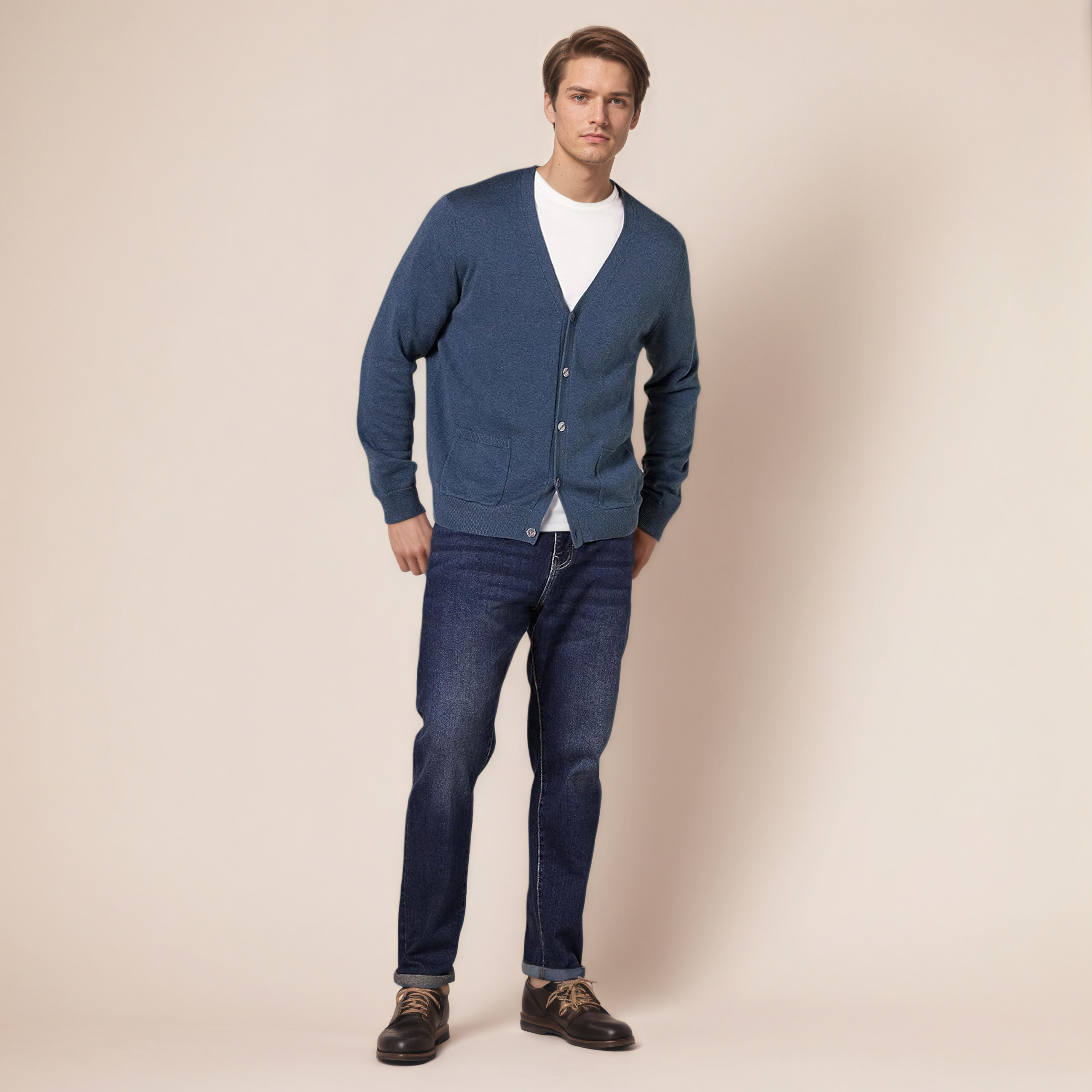 Button Front Knit Cardigan Long Sleeve