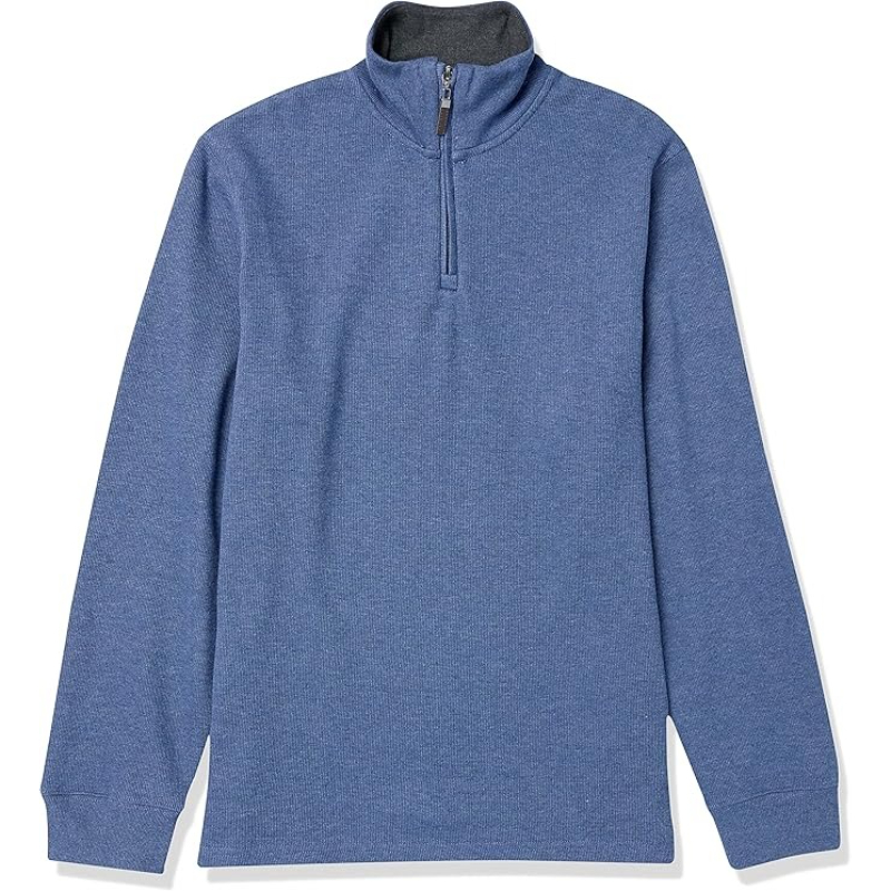 Men's Quarter-Zip French Rib Sweater, Casual Wear