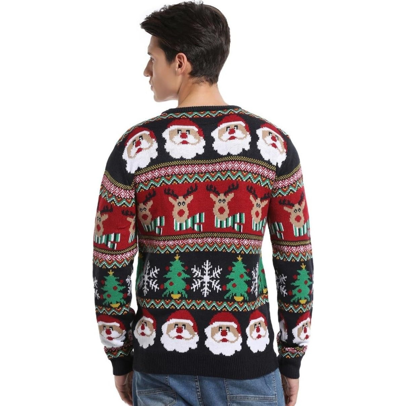  Men's Holiday Reindeer Snowman Santa Snowflakes Sweater
