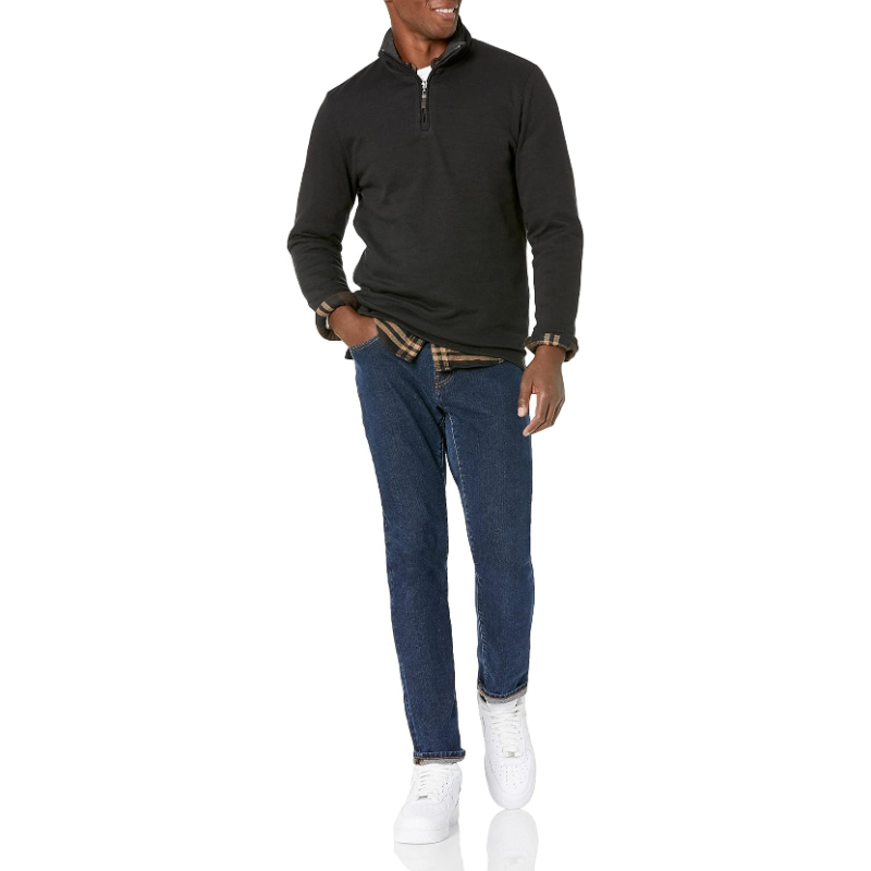 Men's Quarter-Zip French Rib Sweater, Casual Wear