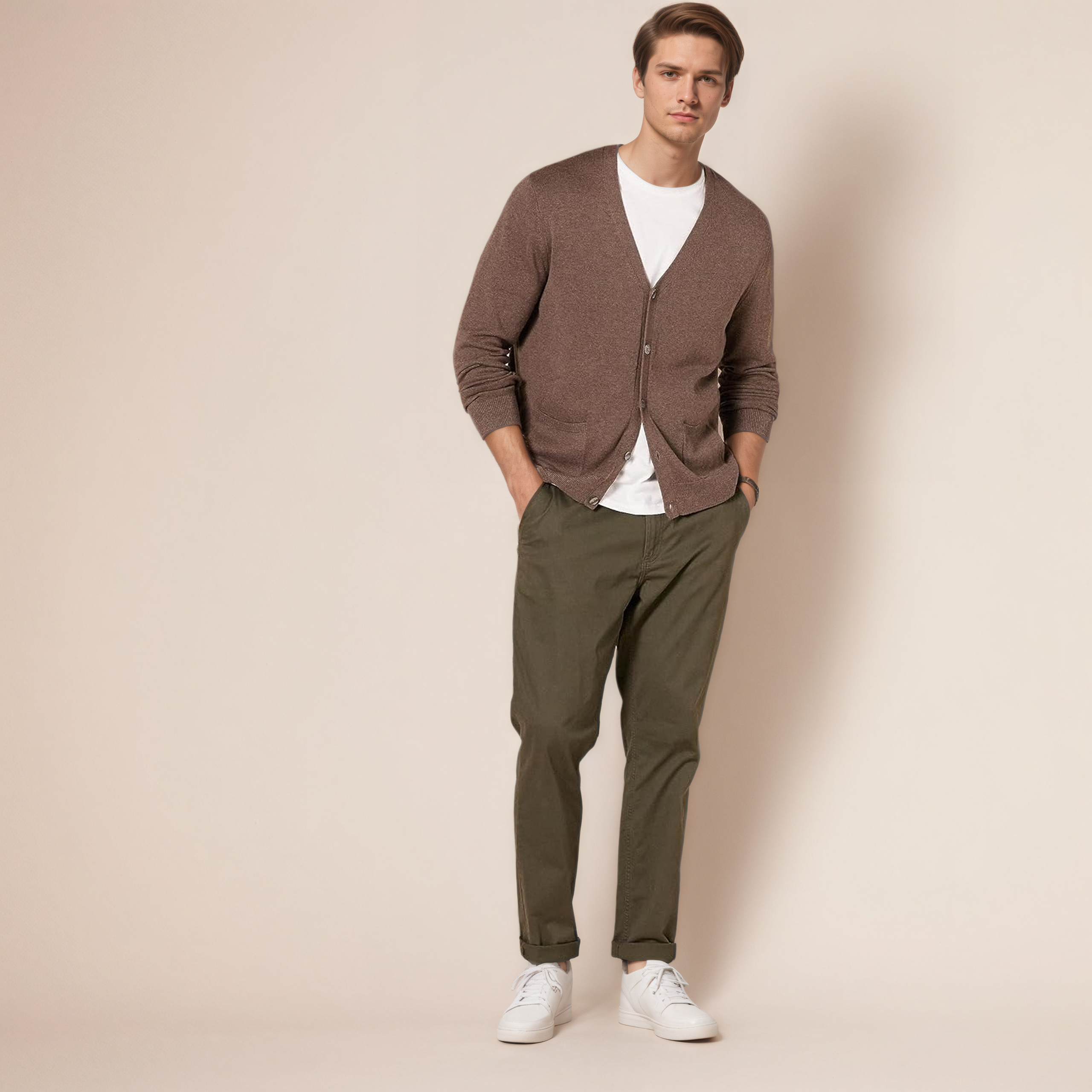 Button Front Knit Cardigan Long Sleeve