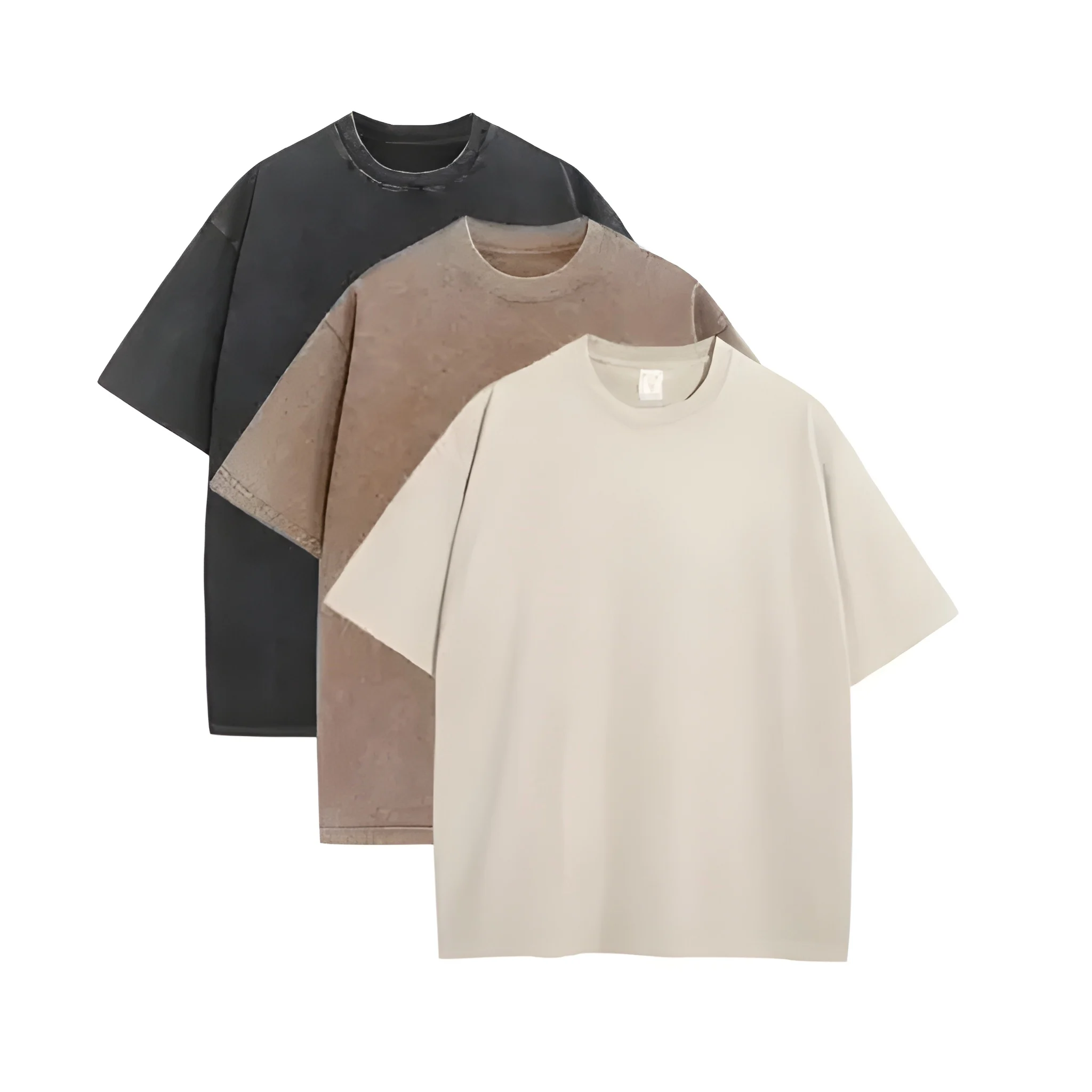 Pack Of 4 Vintage Acid Wash Oversized T Shirt For Men