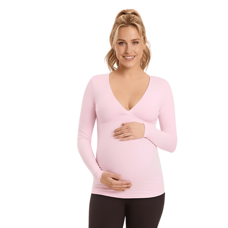Long Sleeve Maternity Crossover Support Top For WomenLong Sleeve Maternity Crossover Support Top For Women - Image 7