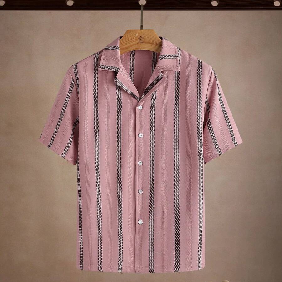 Casual Knit Jacquard Versatile Loose Shirt For Men