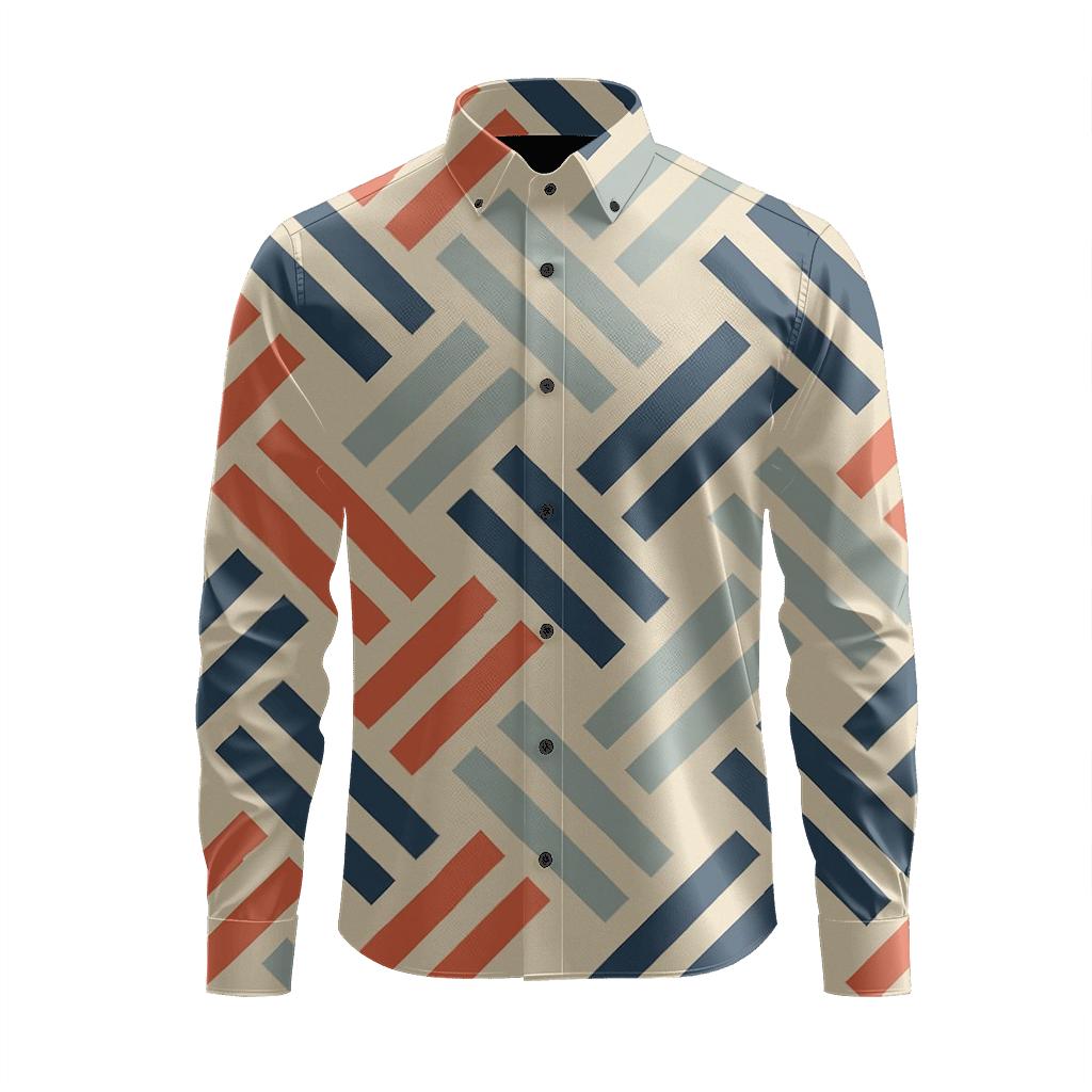 Oblique Ladder Matrix custom long sleeve shirts