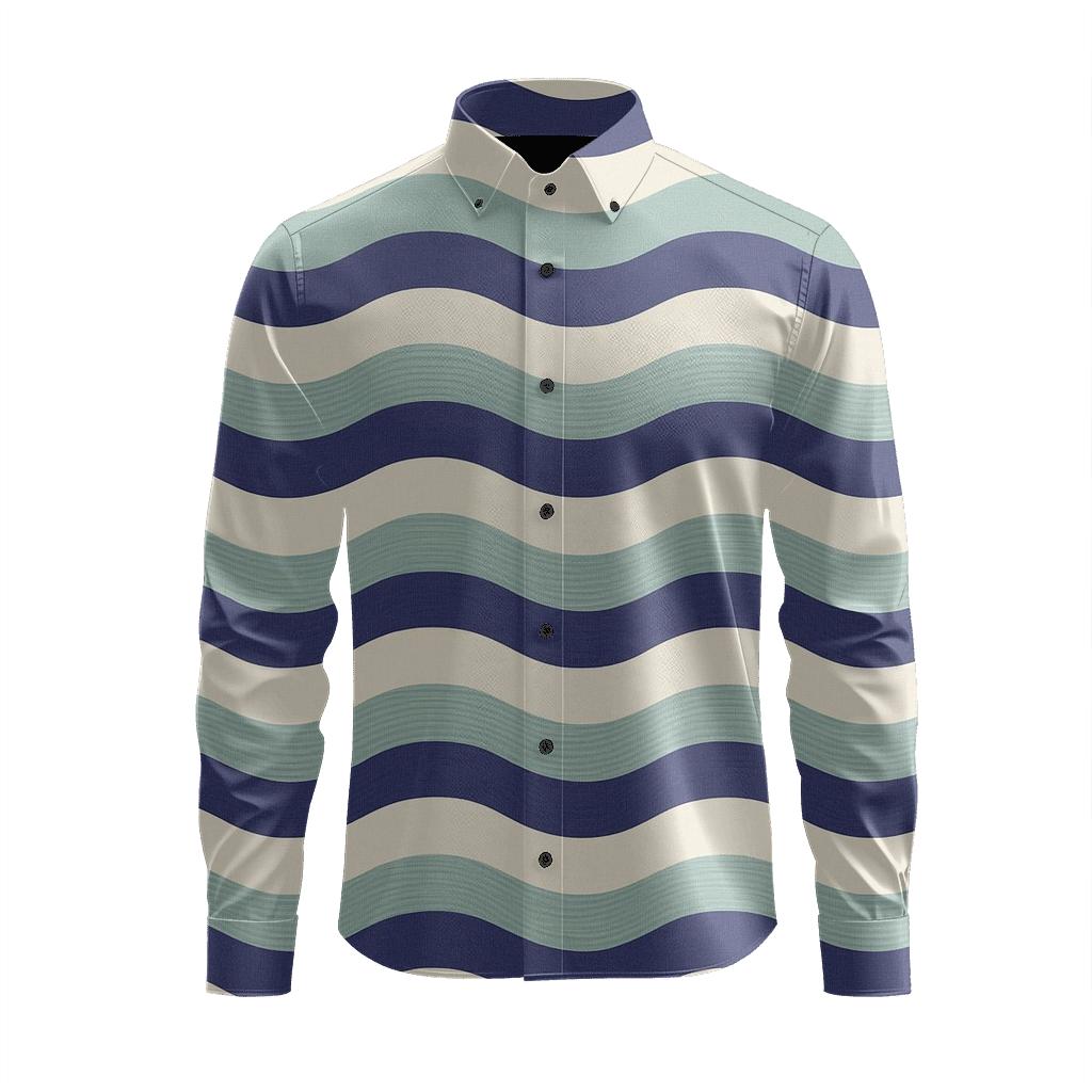 Sine Band Interference designer printed long sleeve tops