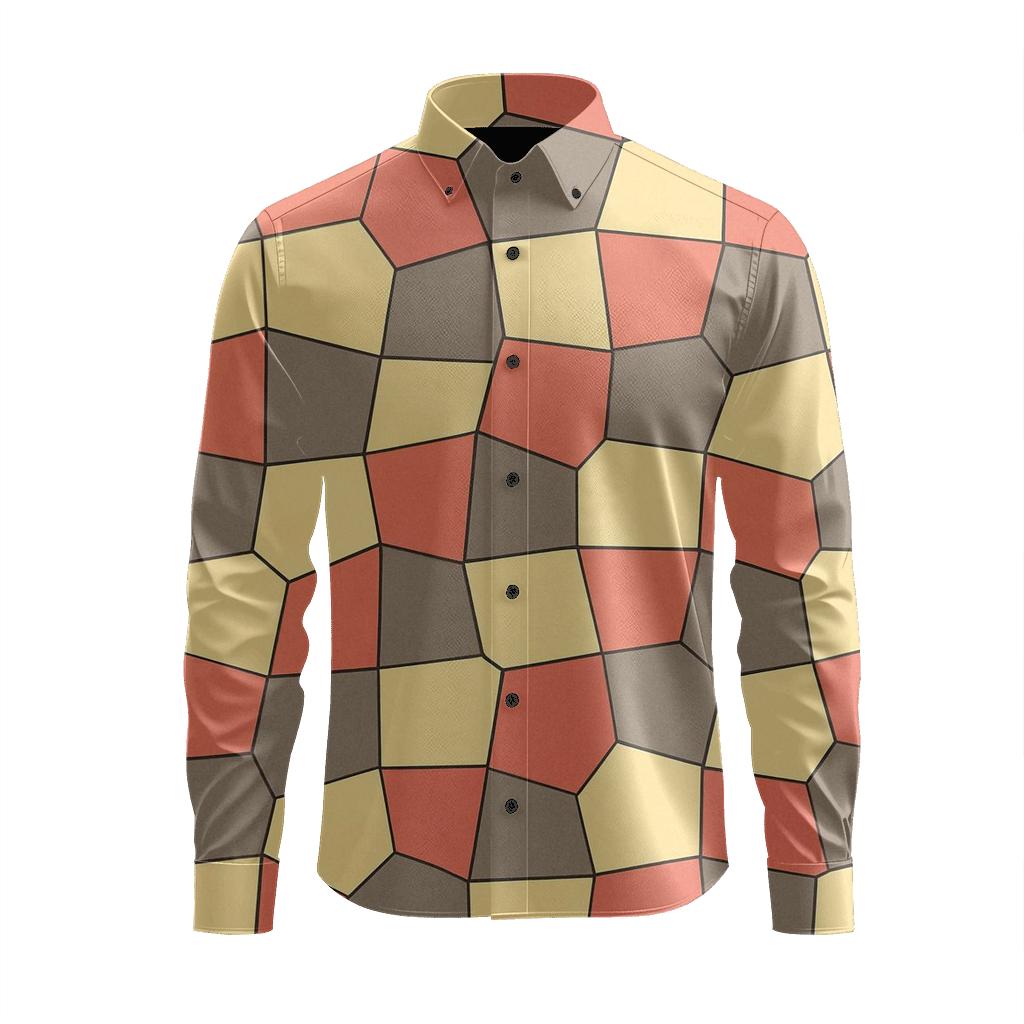 Fractured Polygon Grid premium long sleeve apparel