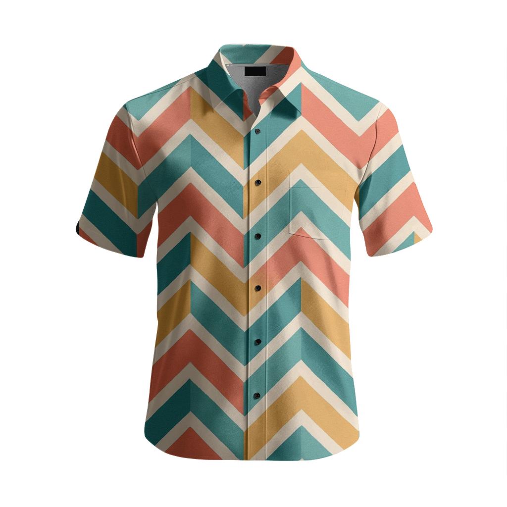 Modular Chevron Matrix designer printed short sleeve tops