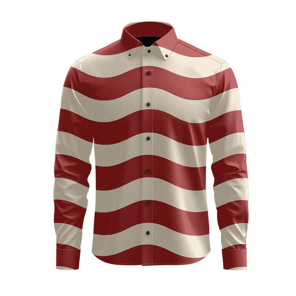 Parallel Stripe Oscillation designer printed long sleeve tops