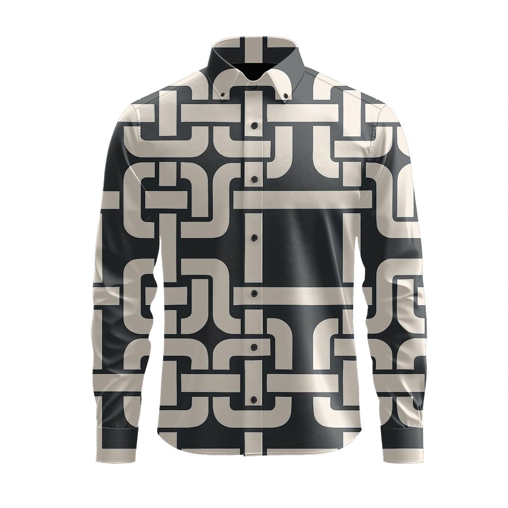 Interlace Grid Knot personalized cotton long sleeves