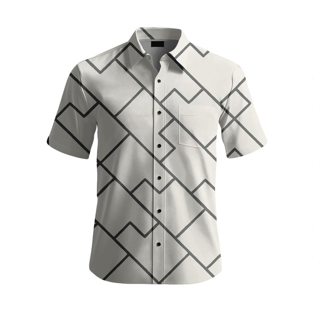 Shifted Grid Cascade custom short sleeve shirts
