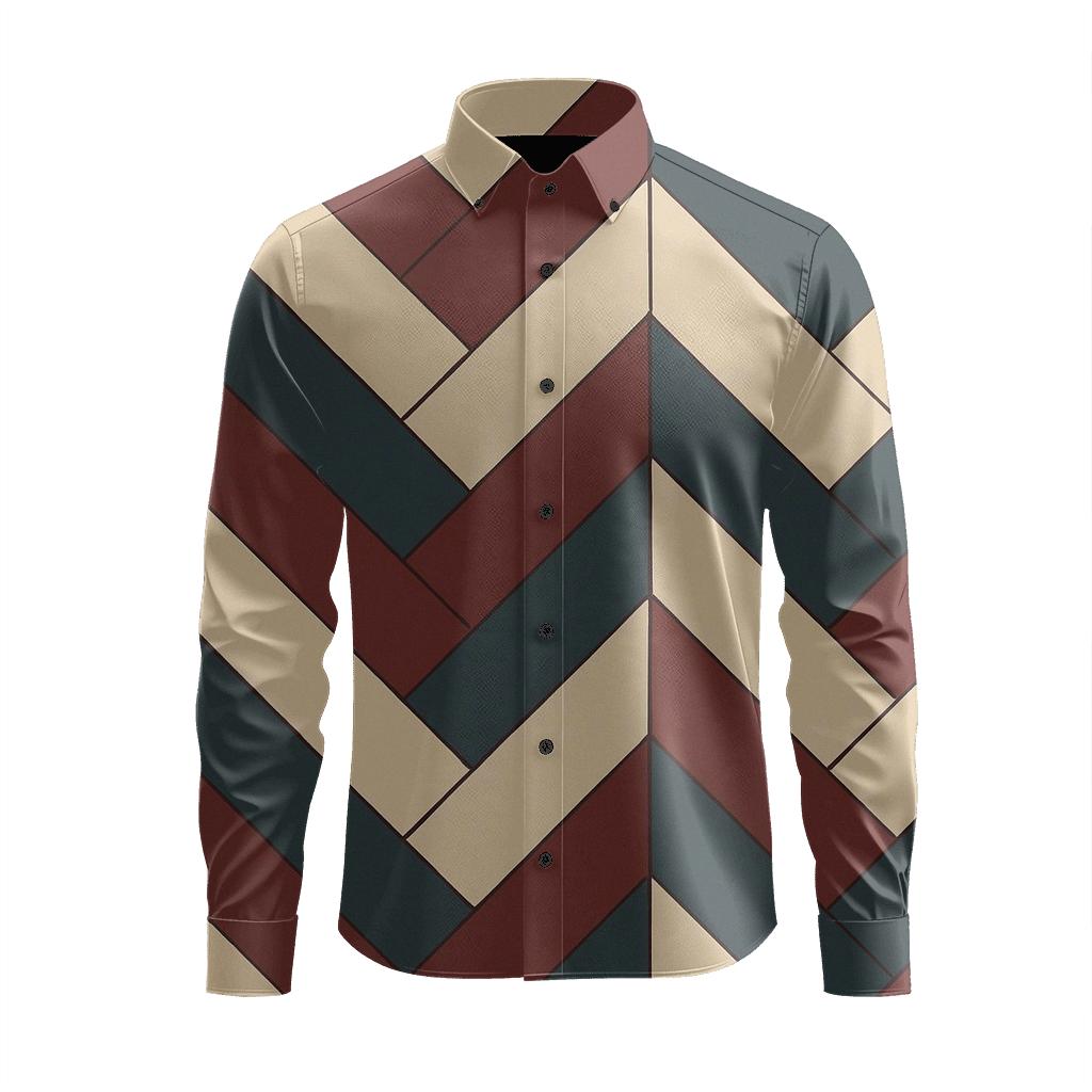Chevron Herringbone Matrix personalized cotton long sleeves