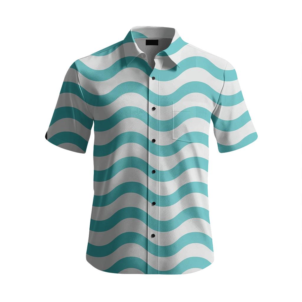 Stacked Wave Ledger custom short sleeve shirts