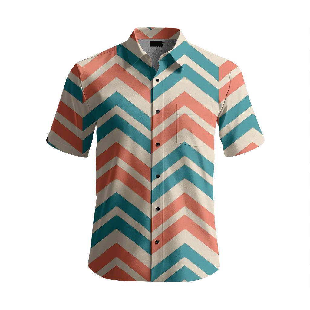Modulated Chevron Wave custom short sleeve shirts