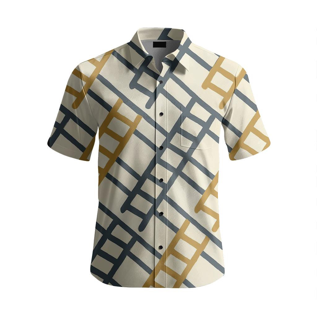 Oblique Ladder Weave soft fabric short sleeve shirts