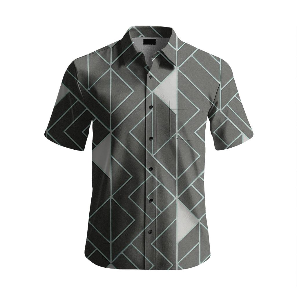 Rhombus Panel Shuffle soft fabric short sleeve shirts