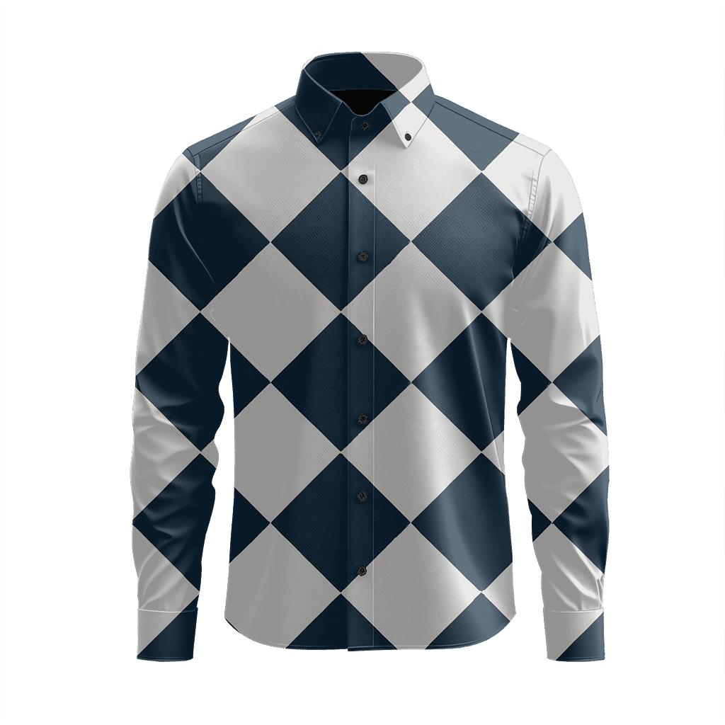 Split Rhombus Matrix trendy crew neck long sleeves