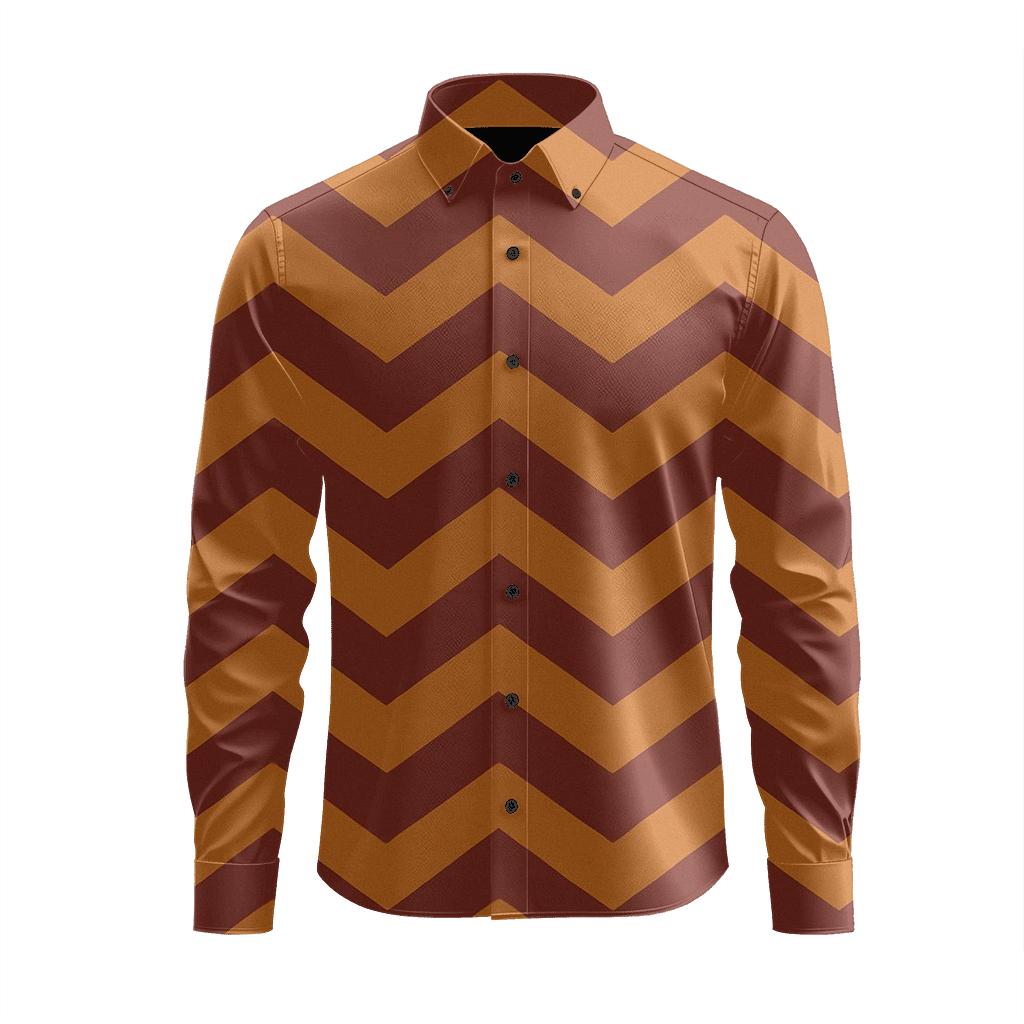 Banded Chevron Cascade soft fabric long sleeve shirts