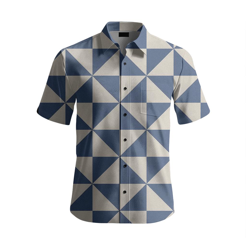 Angular Patch Array soft fabric short sleeve shirts