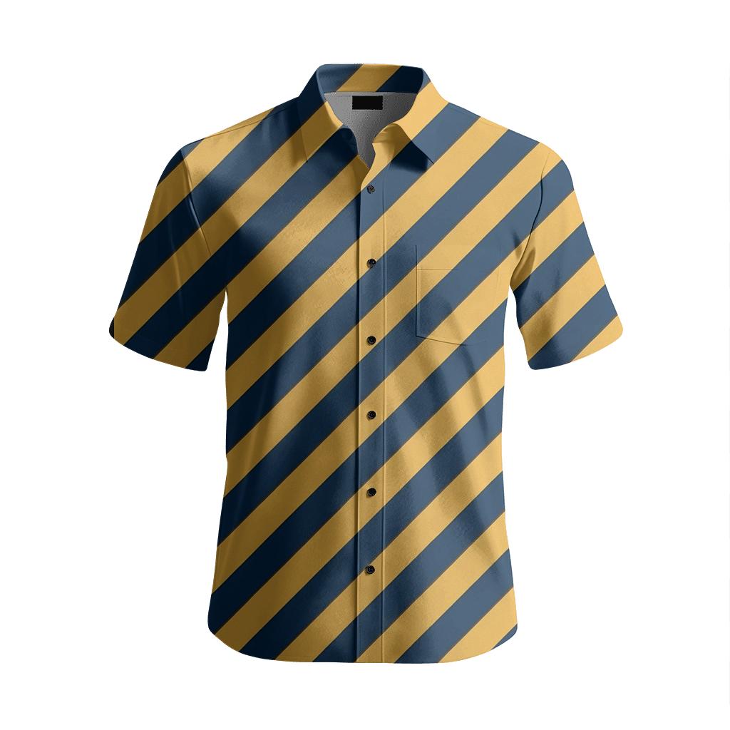 Oblique Stripe Cascade soft fabric short sleeve shirts
