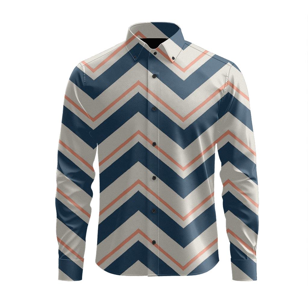 Chevron Pulse Grid unique graphic long sleeve shirts