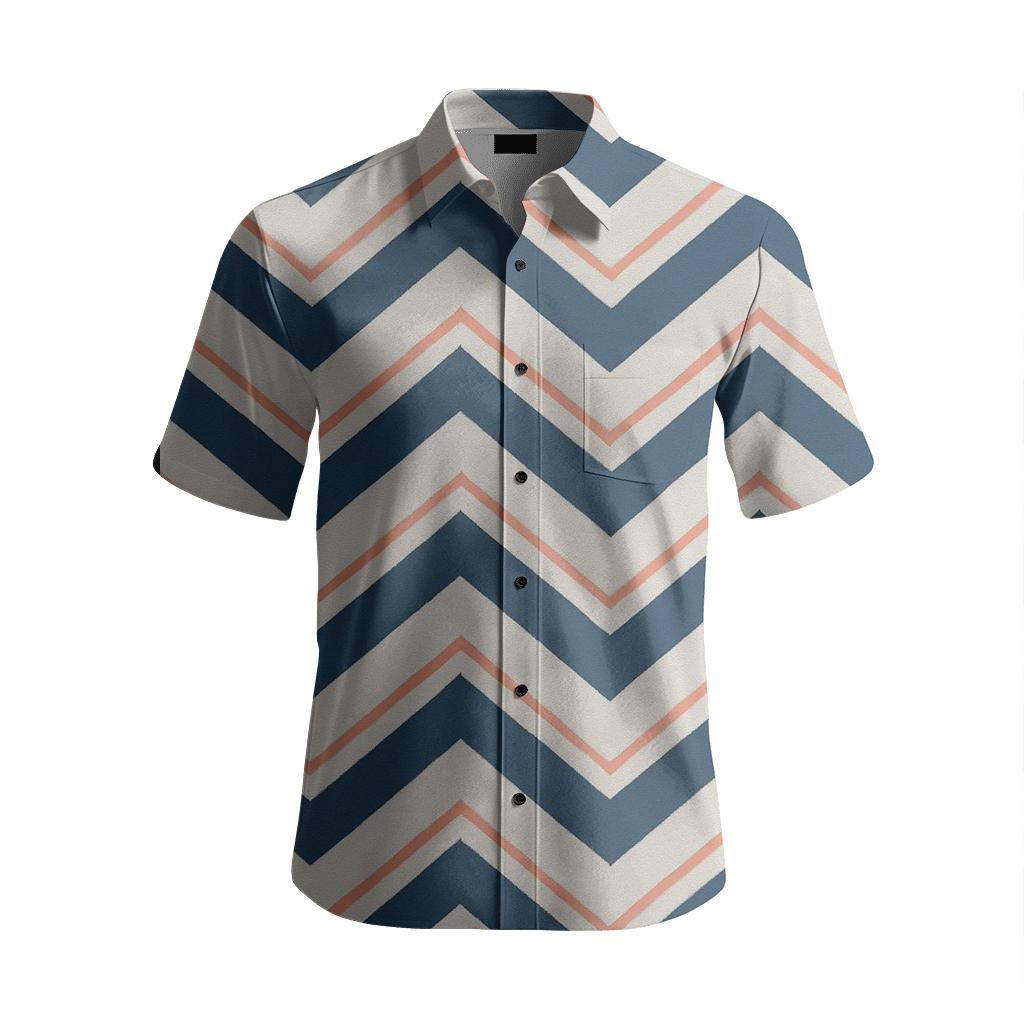 Chevron Pulse Grid custom short sleeve shirts