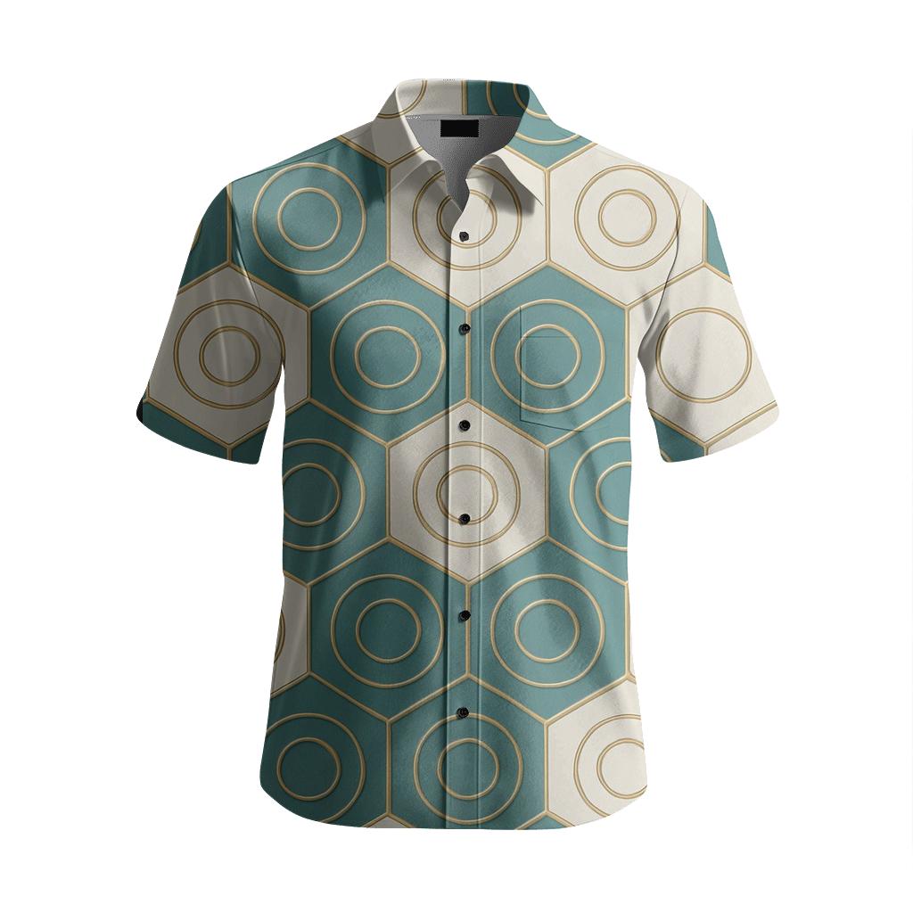 Hex Ring Lattice designer printed short sleeve tops