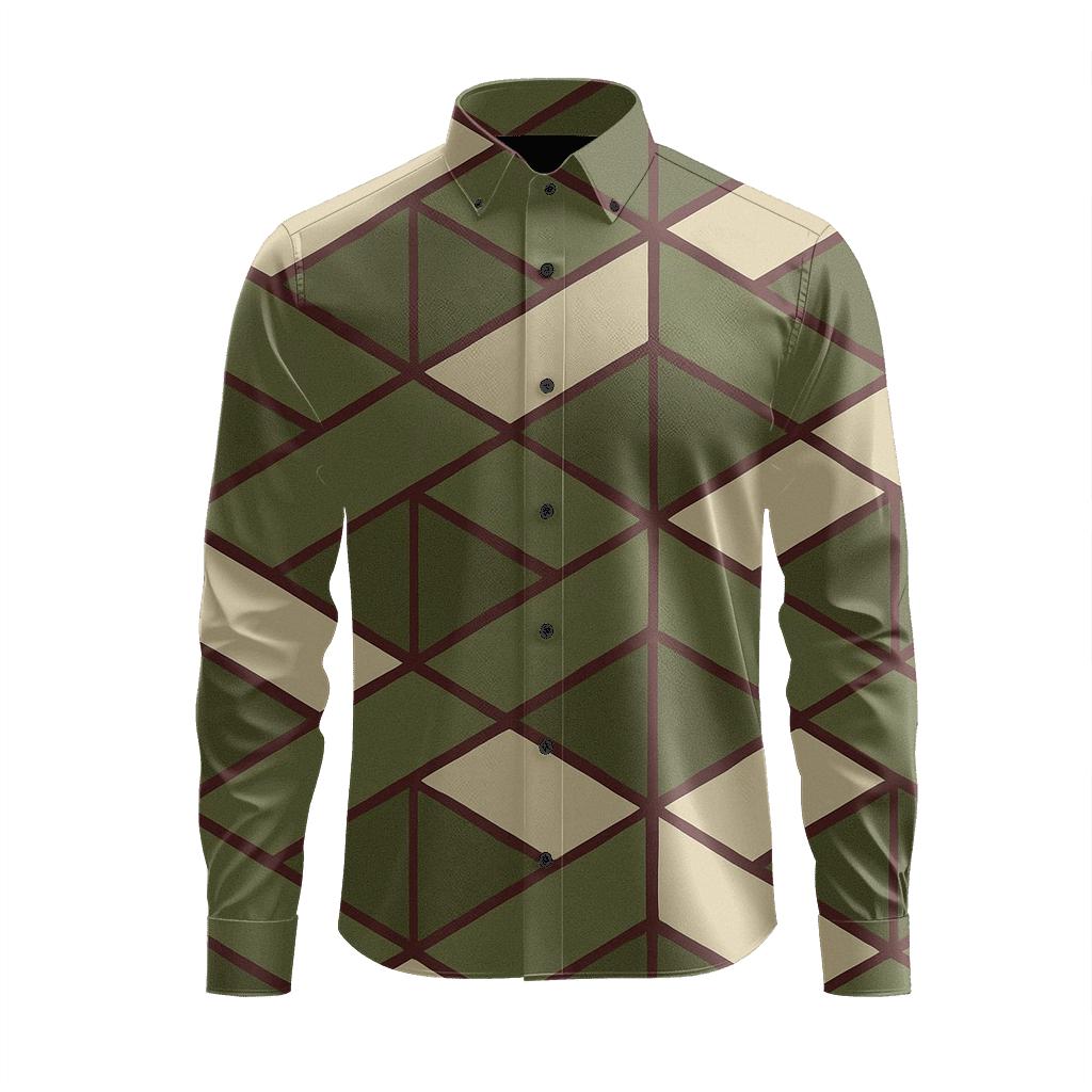 Stacked Rhombus Chain unique graphic long sleeve shirts