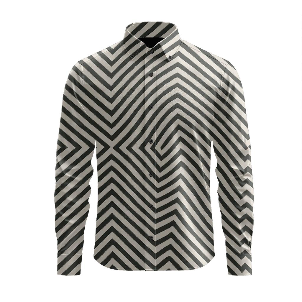 Chevron Moire Field custom long sleeve shirts
