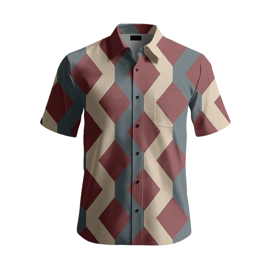 Offset Rhombus Ladder personalized casual short sleeves