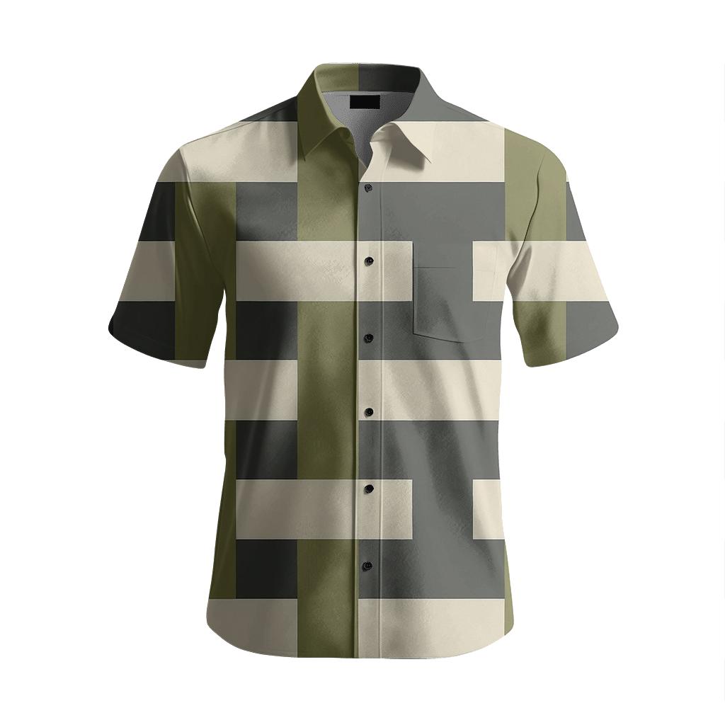 Interlaced Ribbon Grid unique graphic short sleeve shirts