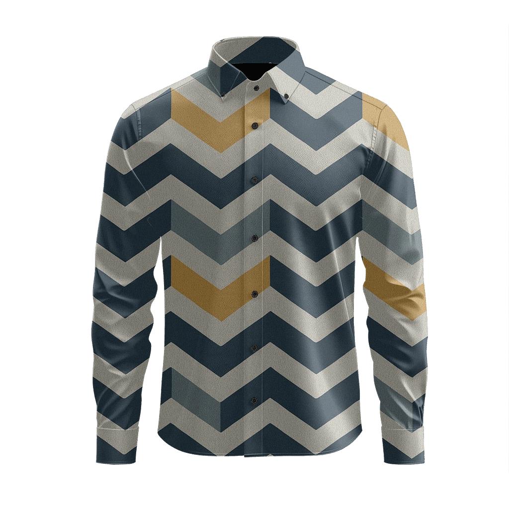 Chevron Ladder Rhythm soft fabric long sleeve shirts