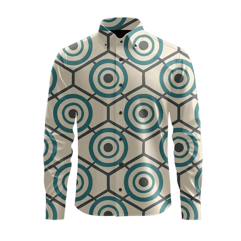 Radial Ring Lattice trendy crew neck long sleeves