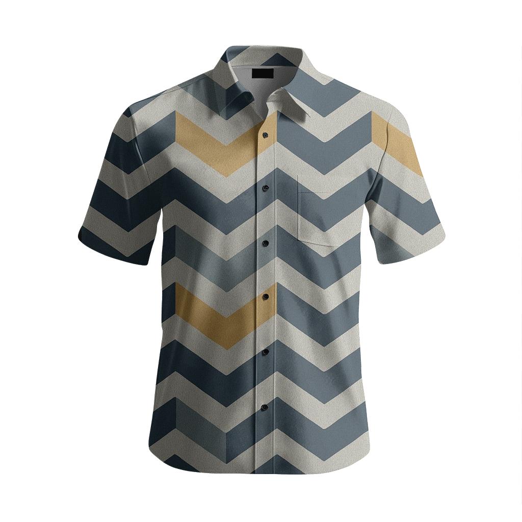 Chevron Ladder Rhythm comfortable cotton short sleeves