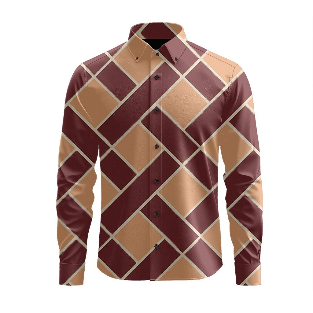 Oblique Rhombus Lace unique graphic long sleeve shirts