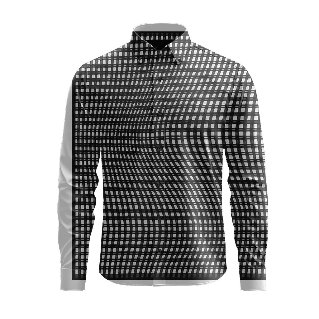 Moire Ribbon Matrix trendy crew neck long sleeves