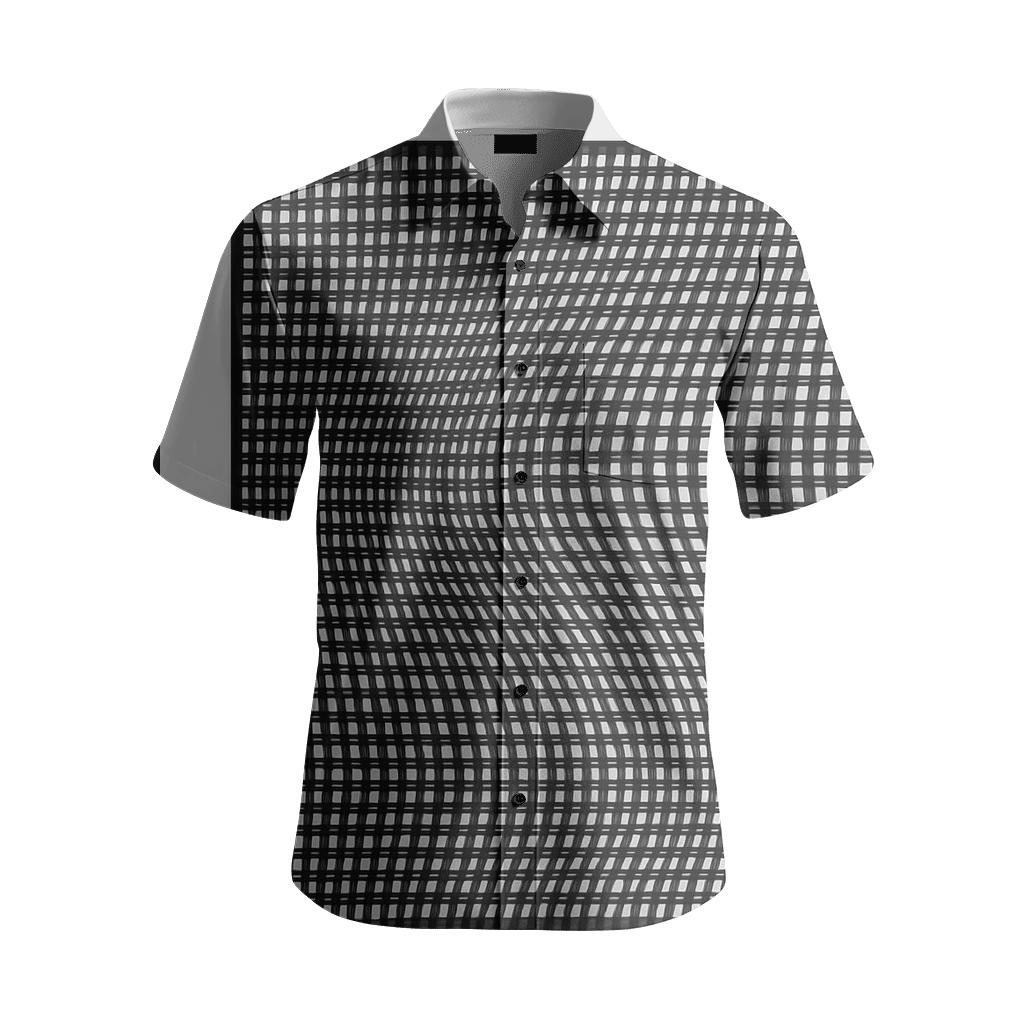 Moire Ribbon Matrix trendy crew neck short sleeves