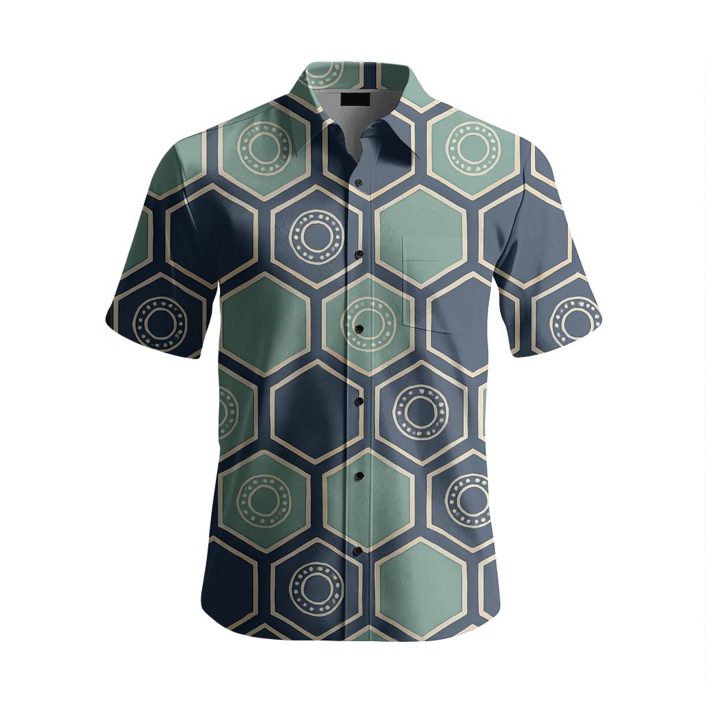 Hex Ring Shuffle designer printed short sleeve tops