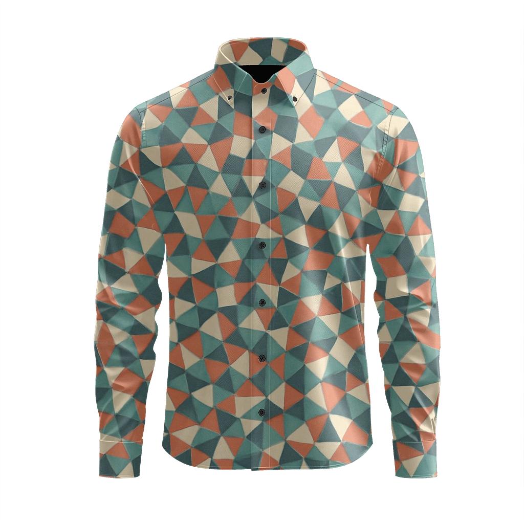 Micro Mosaic Shards soft fabric long sleeve shirts