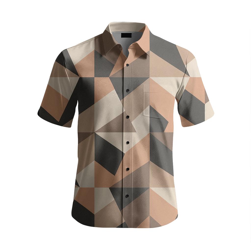 Angular Patch Tesserae comfortable cotton short sleeves