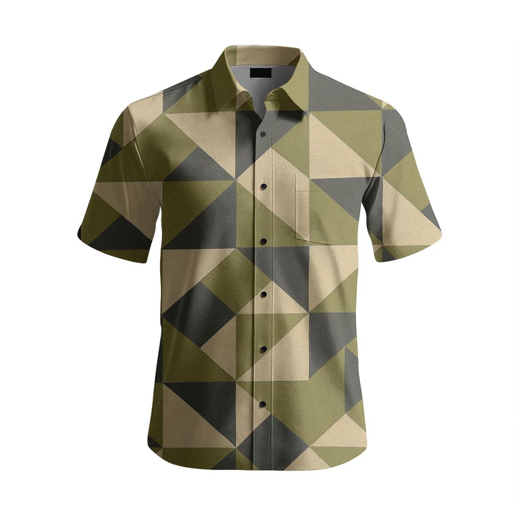 Angular Patch Tessellation trendy crew neck short sleeves