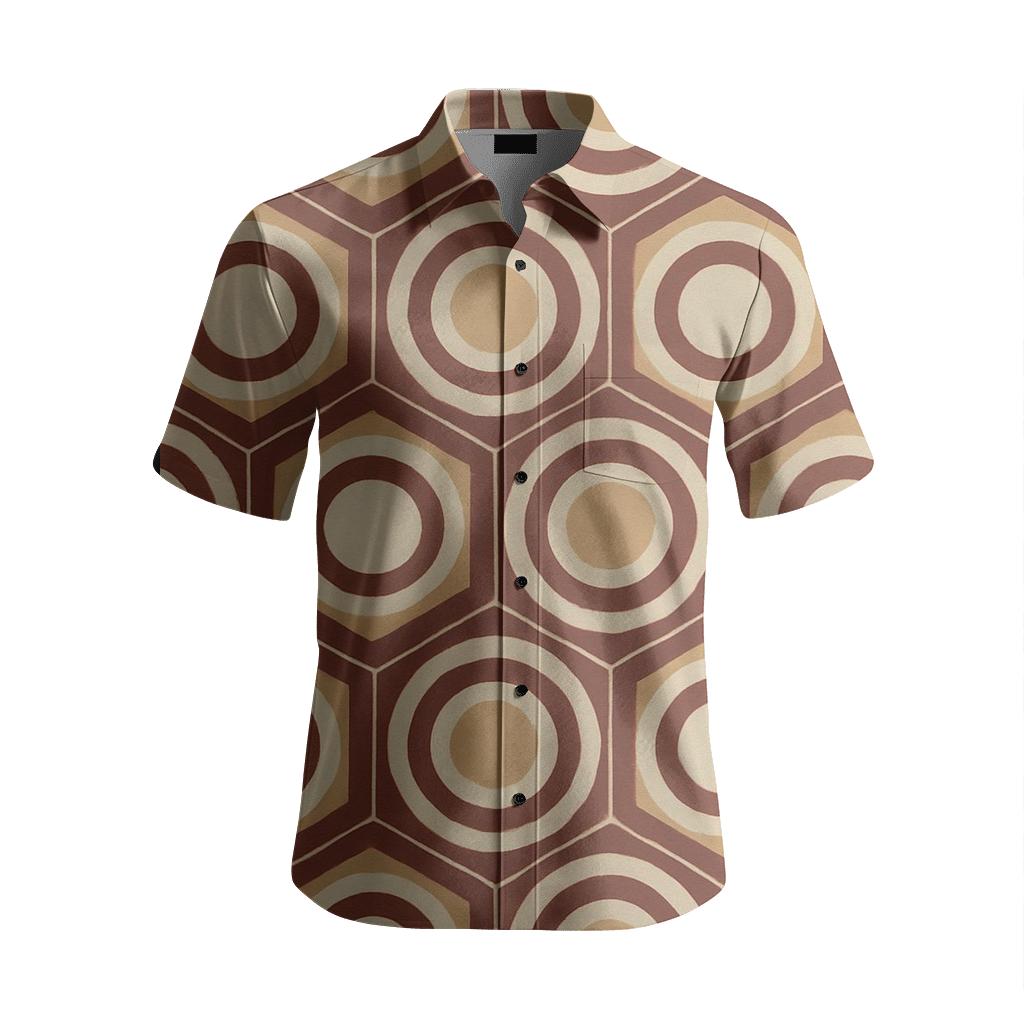 Hex Ring Grid designer printed short sleeve tops