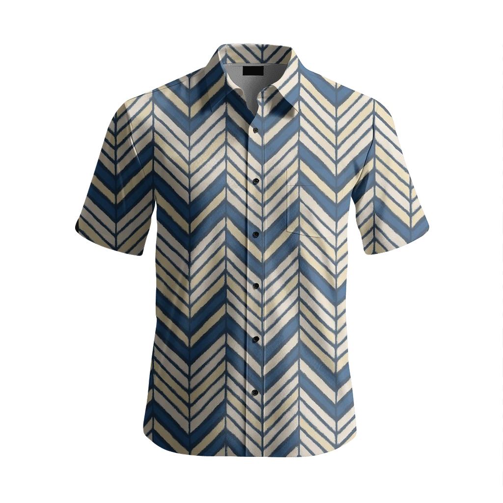 Chevron Microstep Panel designer printed short sleeve tops