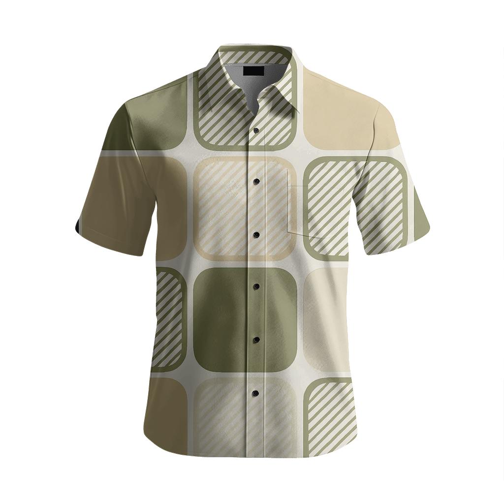 Cellular Split Grid soft fabric short sleeve shirts