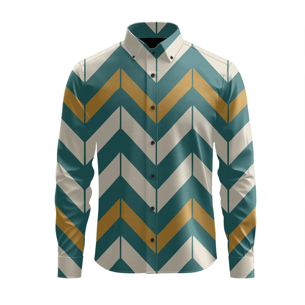 Chevron Pulse Grid custom long sleeve shirts