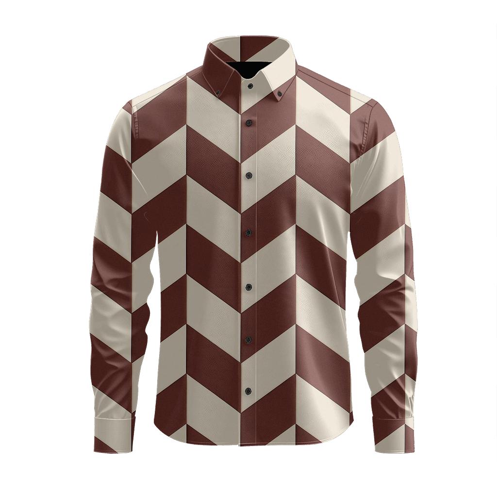 Stacked Rhombus Panel designer printed long sleeve tops
