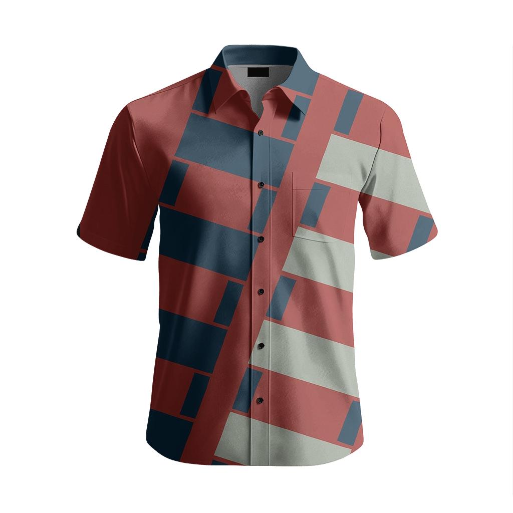 Oblique Ladder March trendy crew neck short sleeves